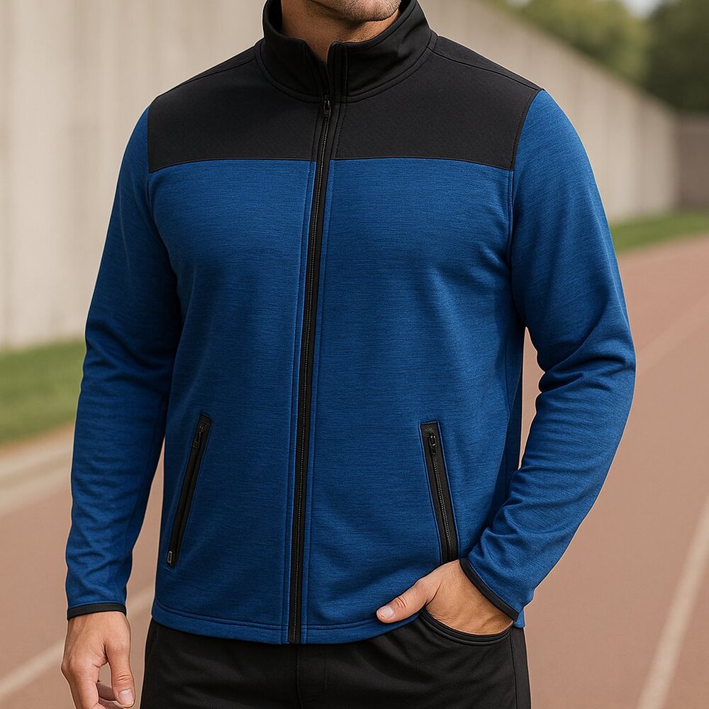 Champion Men's Blue & Black Full-Zip Performance‎ Jacket - XL